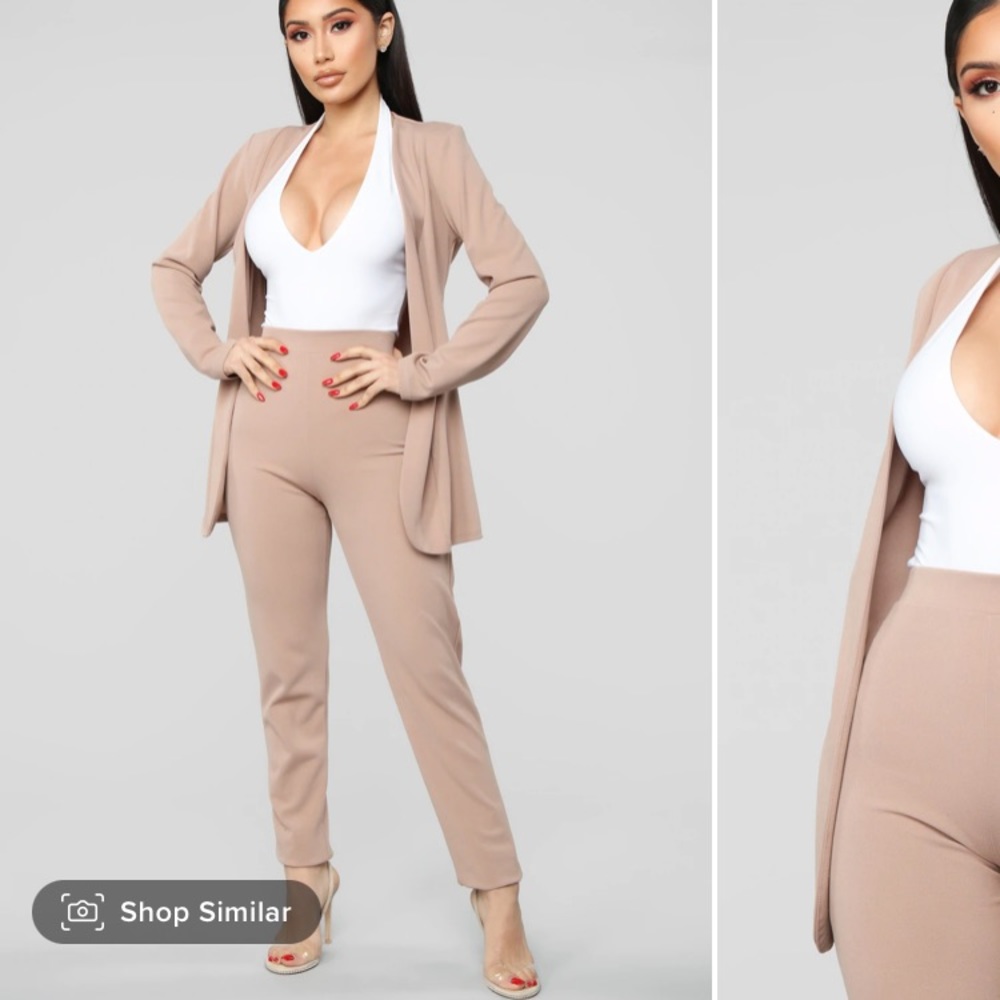 Mocha Blazer Set- Fashion Nova